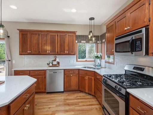 Enjoy the backyard views from your kitchen window.