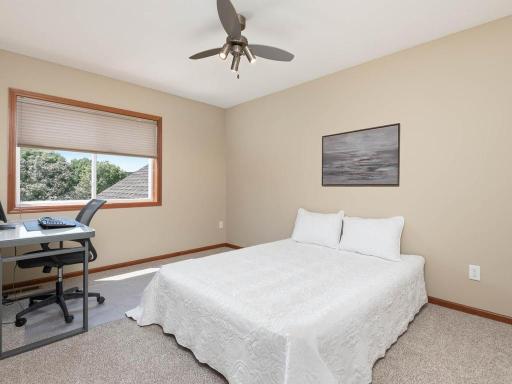 Nice size bedroom has a walk in closet