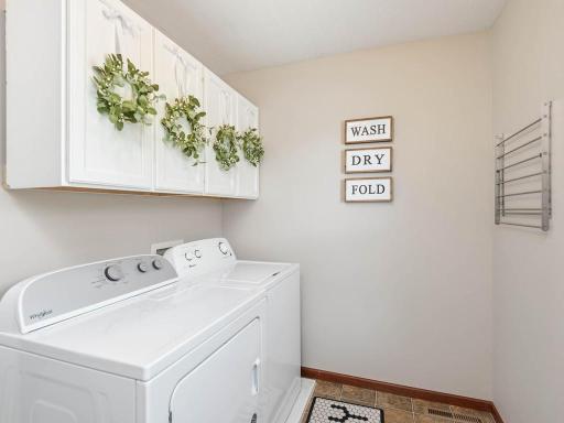 Convenient upper level laundry