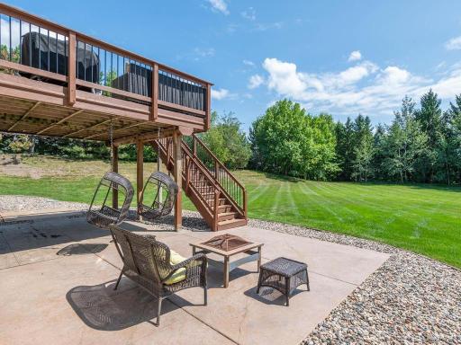 Large stamped concrete patio