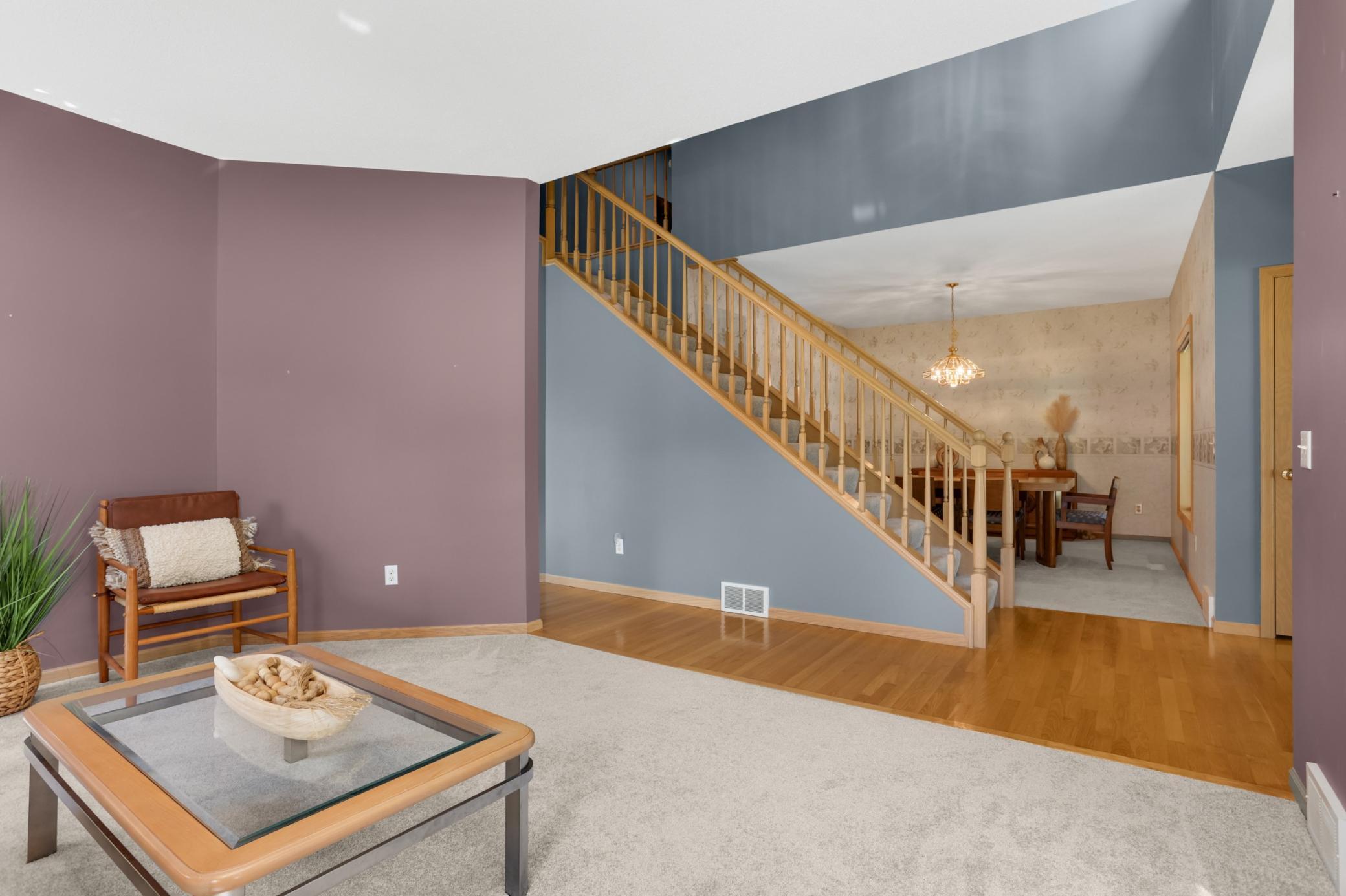 Terrific flow between this living area or den and the formal dining area.