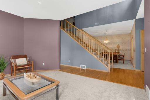 Terrific flow between this living area or den and the formal dining area.