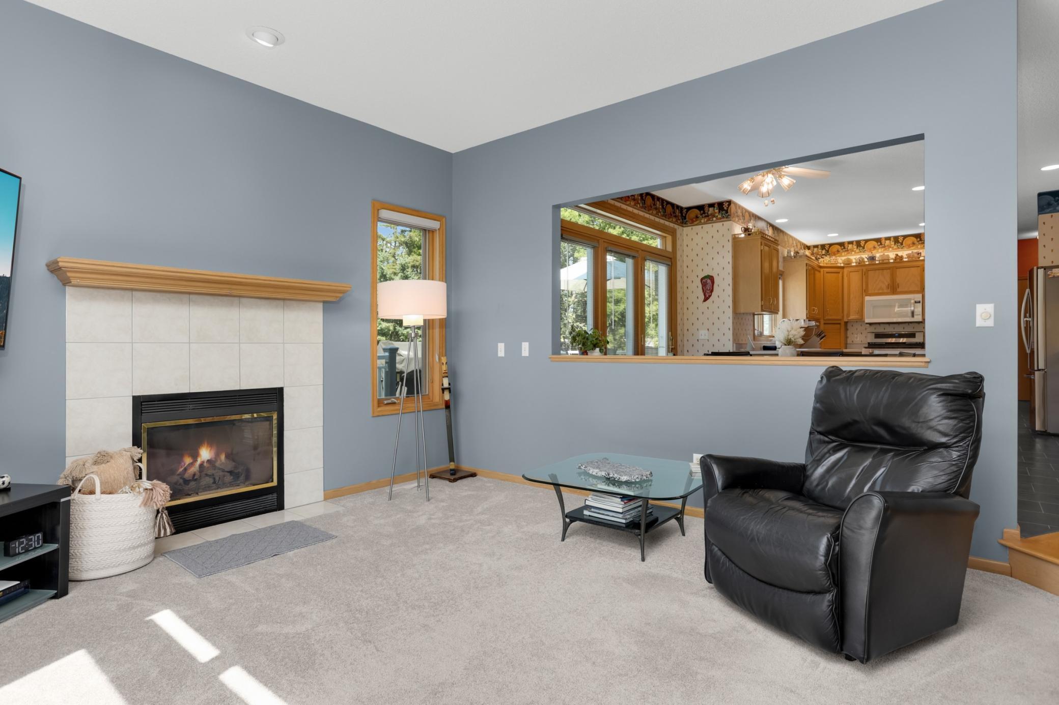 Great open flow to the informal dining area and kitchen.