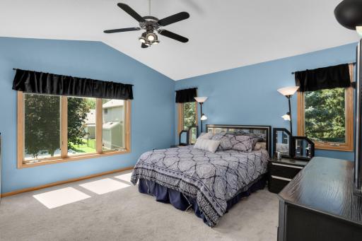 Room darkening shades on these amazing windows that fill this room with light.