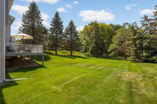 The yard is private and offers plenty of room for whatever you need.