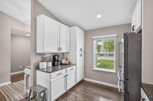 As if more counter space is needed, here's more (and theres more on the other side of the fridge)
