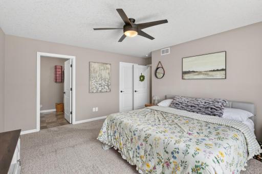 Primary - private 3/4 bath & walk in closet