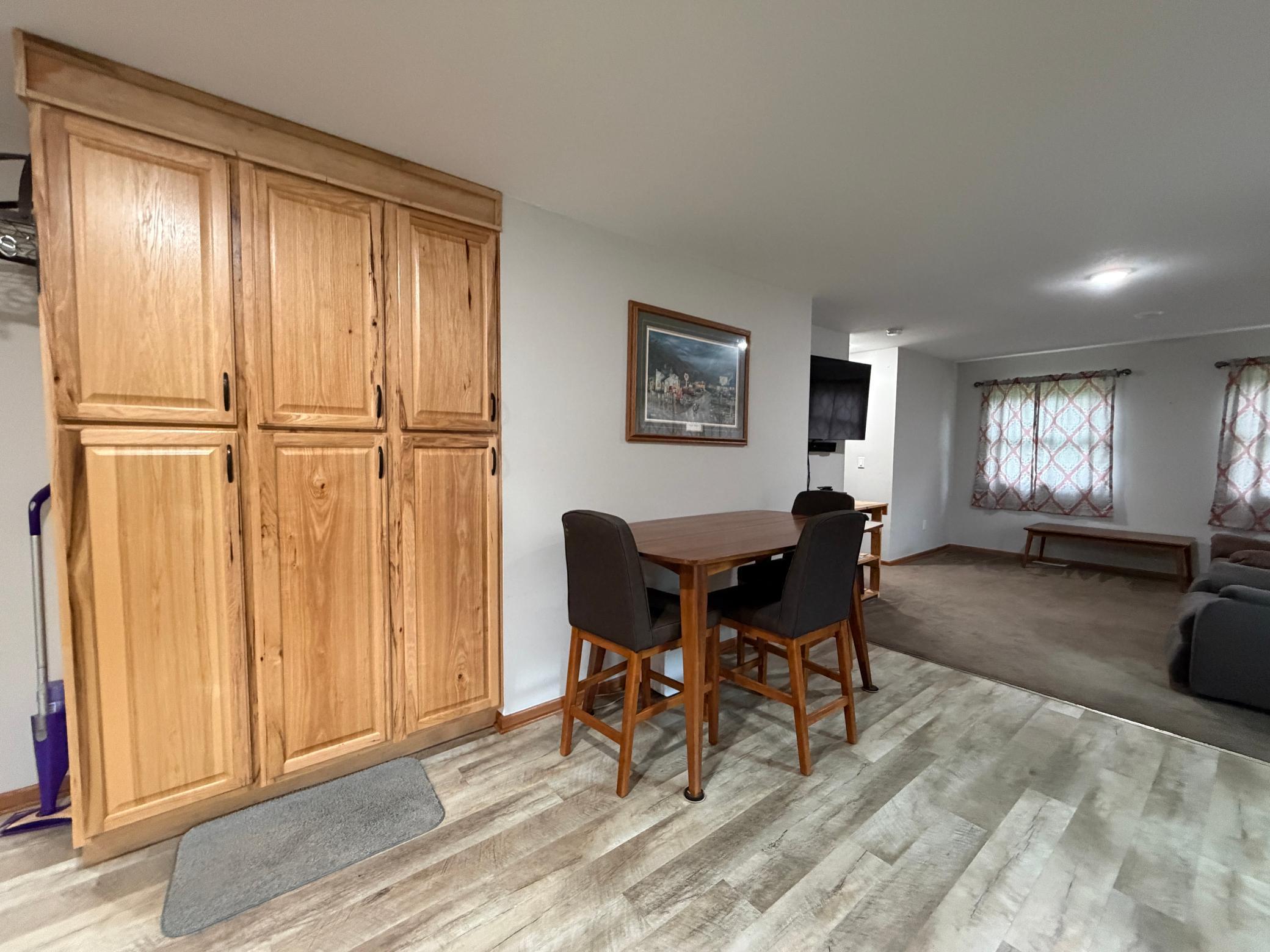 Pantry storage and dining room