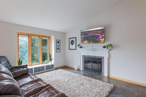 Natural light and wood burning fireplace to set your relaxing getaway