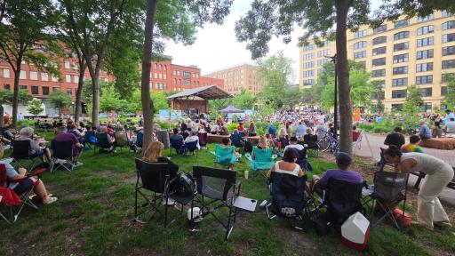 One block away, enjoy a variety of summertime concerts.