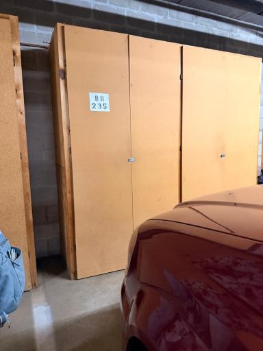 Parking across from elevator & Large storage