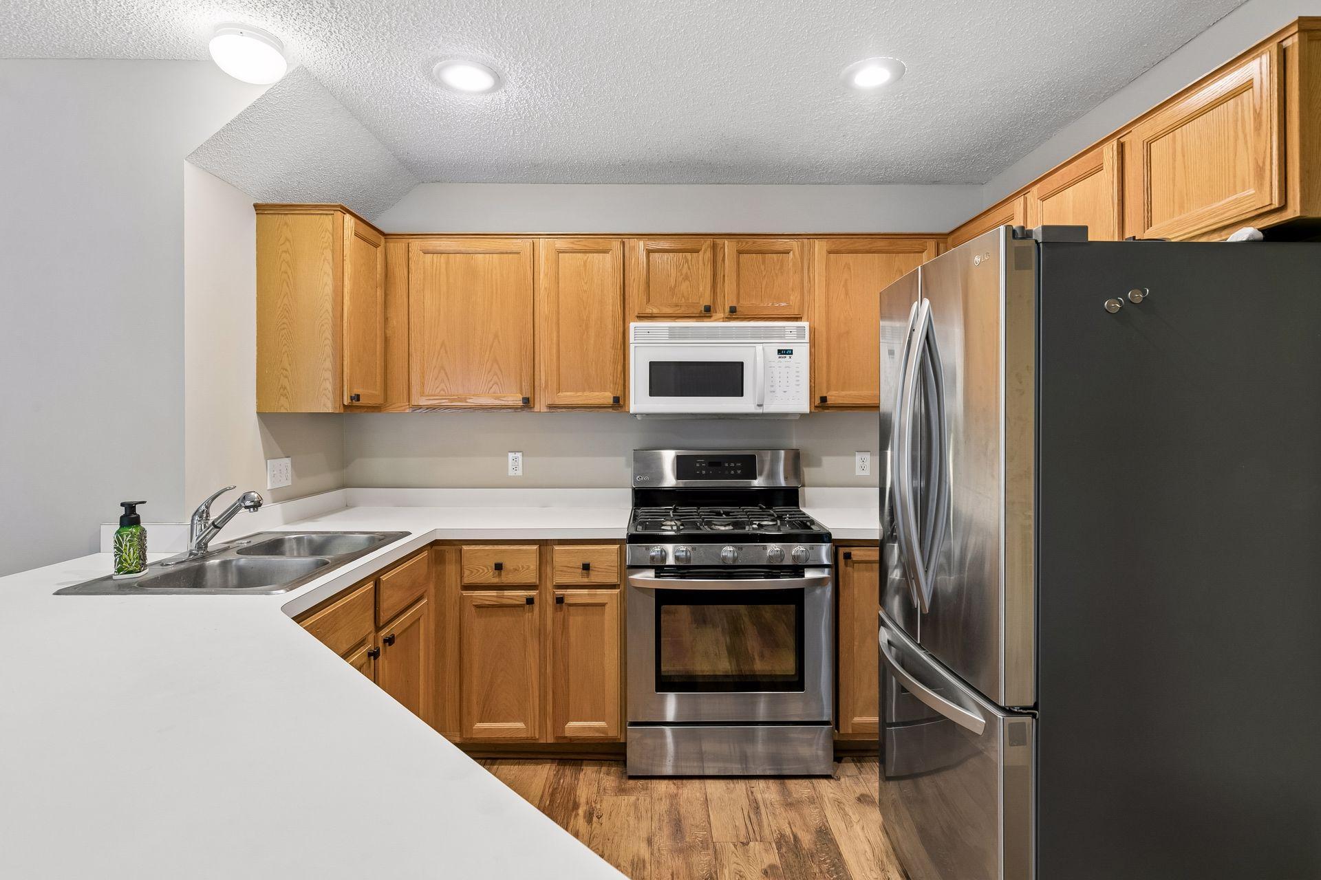 Newer stainless appliances and plenty of cabinet space