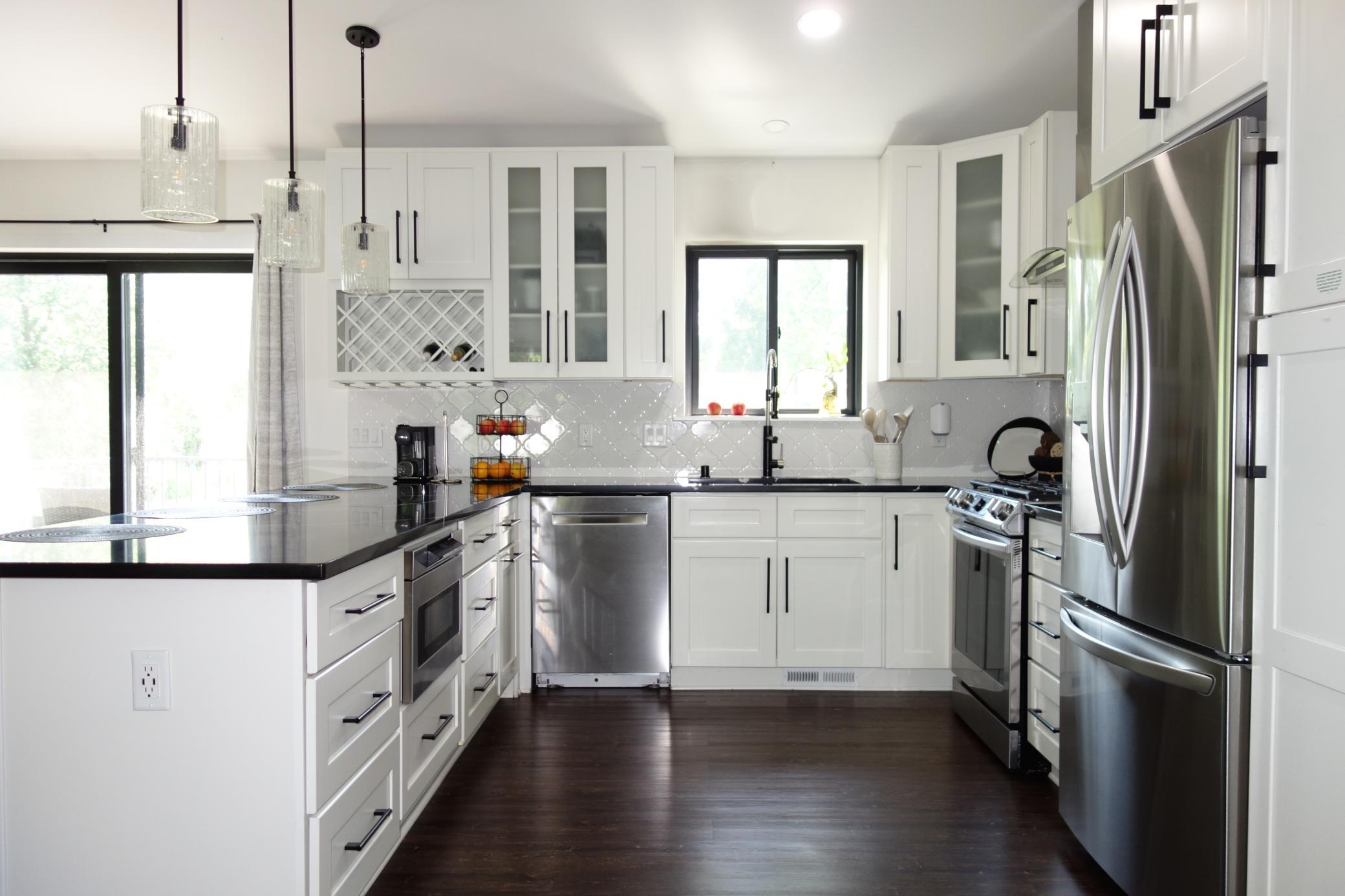 Fantastic chef's kitchen with stainless steel appliances.