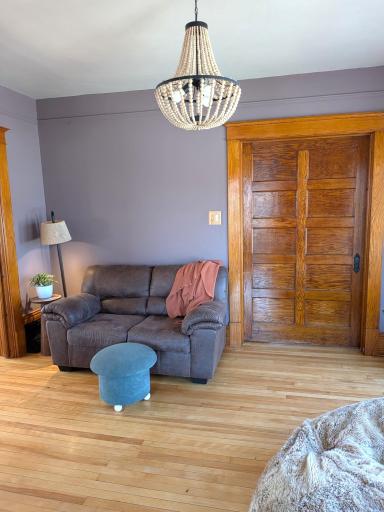 Living room has 3 beautiful pocket doors, close to make a cozy room