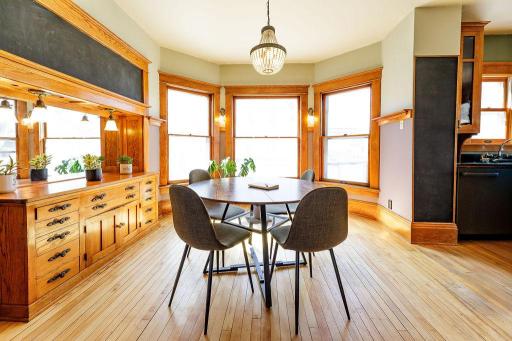Beautiful dining room with built in buffet