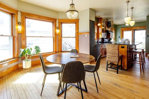 Don't miss the chalk board wall in the kitchen and above the buffet