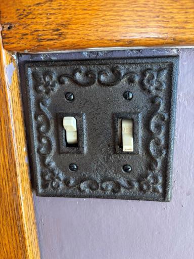 Original metal faceplates for light switches