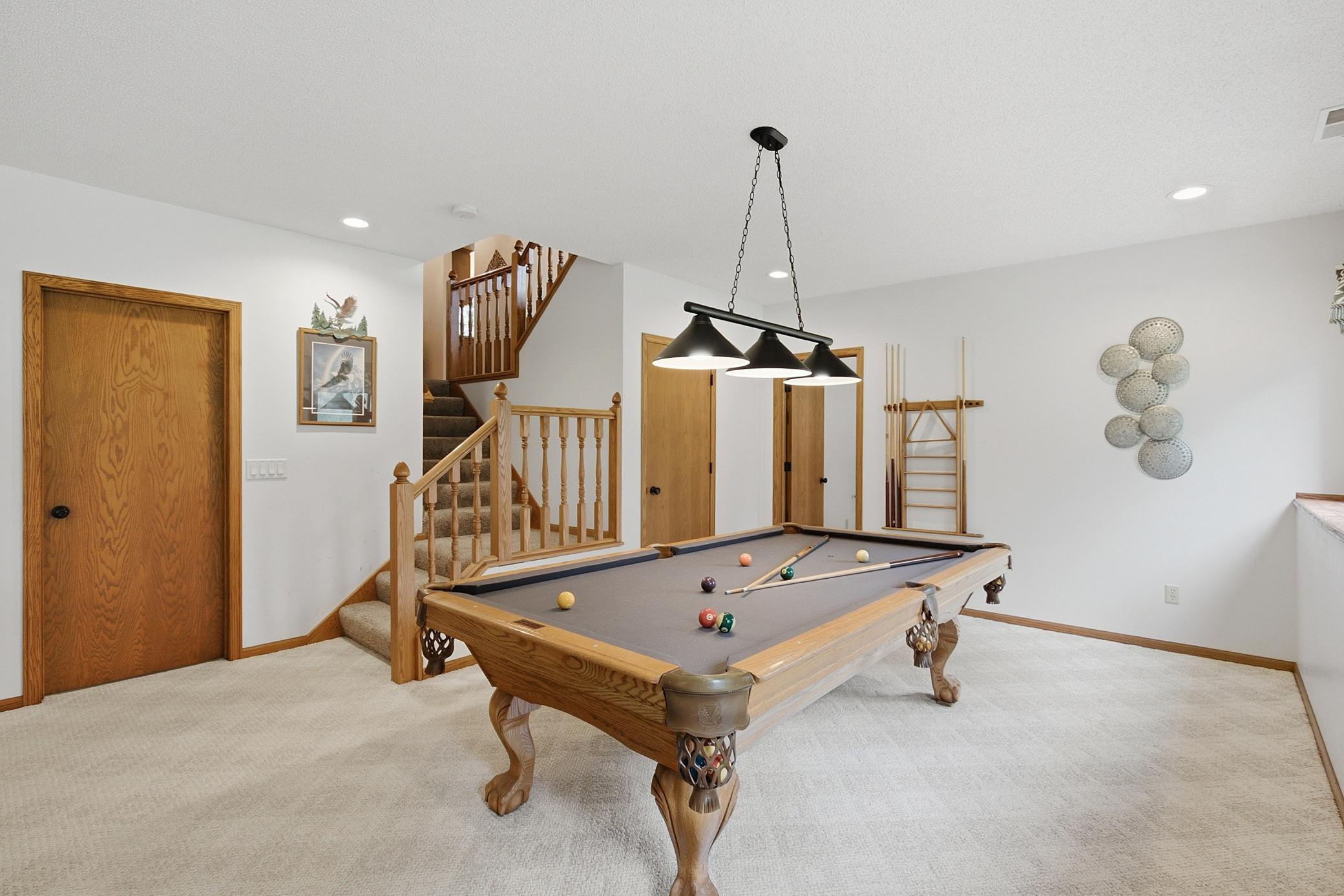 This space boasts room for a billiards table.