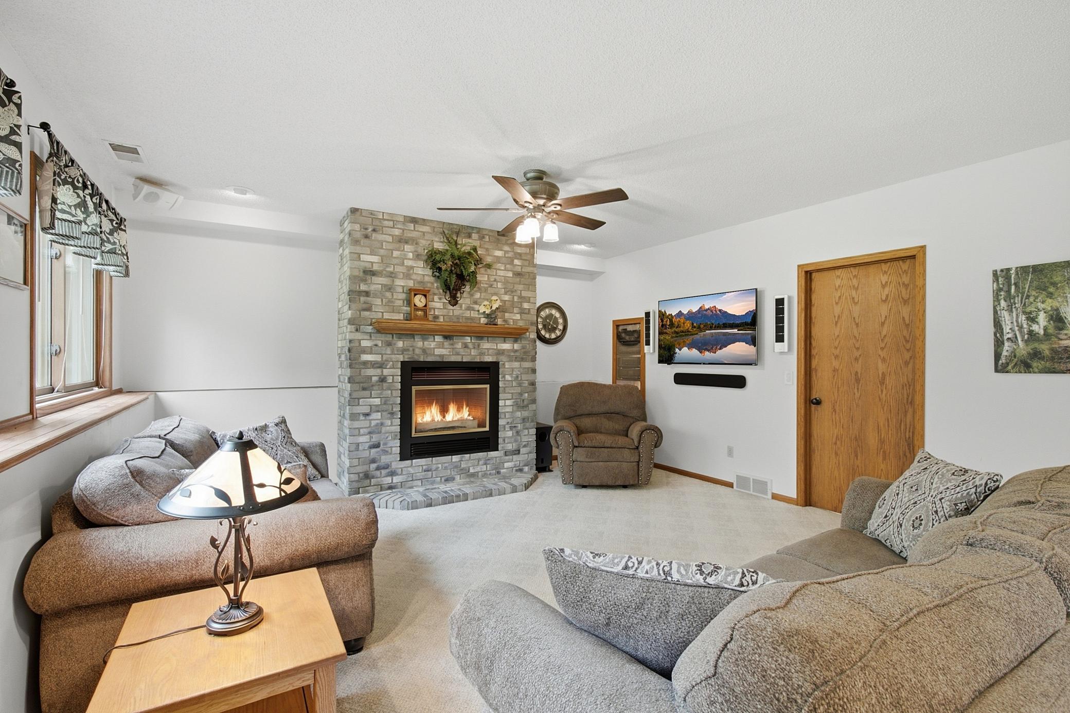Gas Fireplace for easy ambiance and quick warmth.