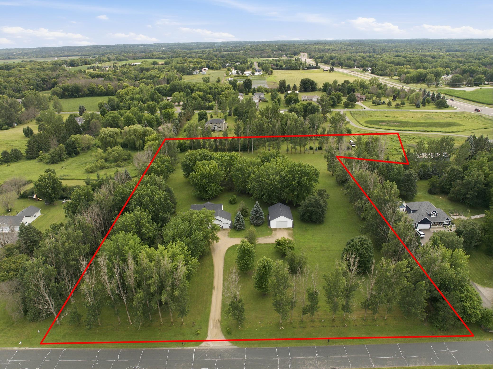 Property lines in red.