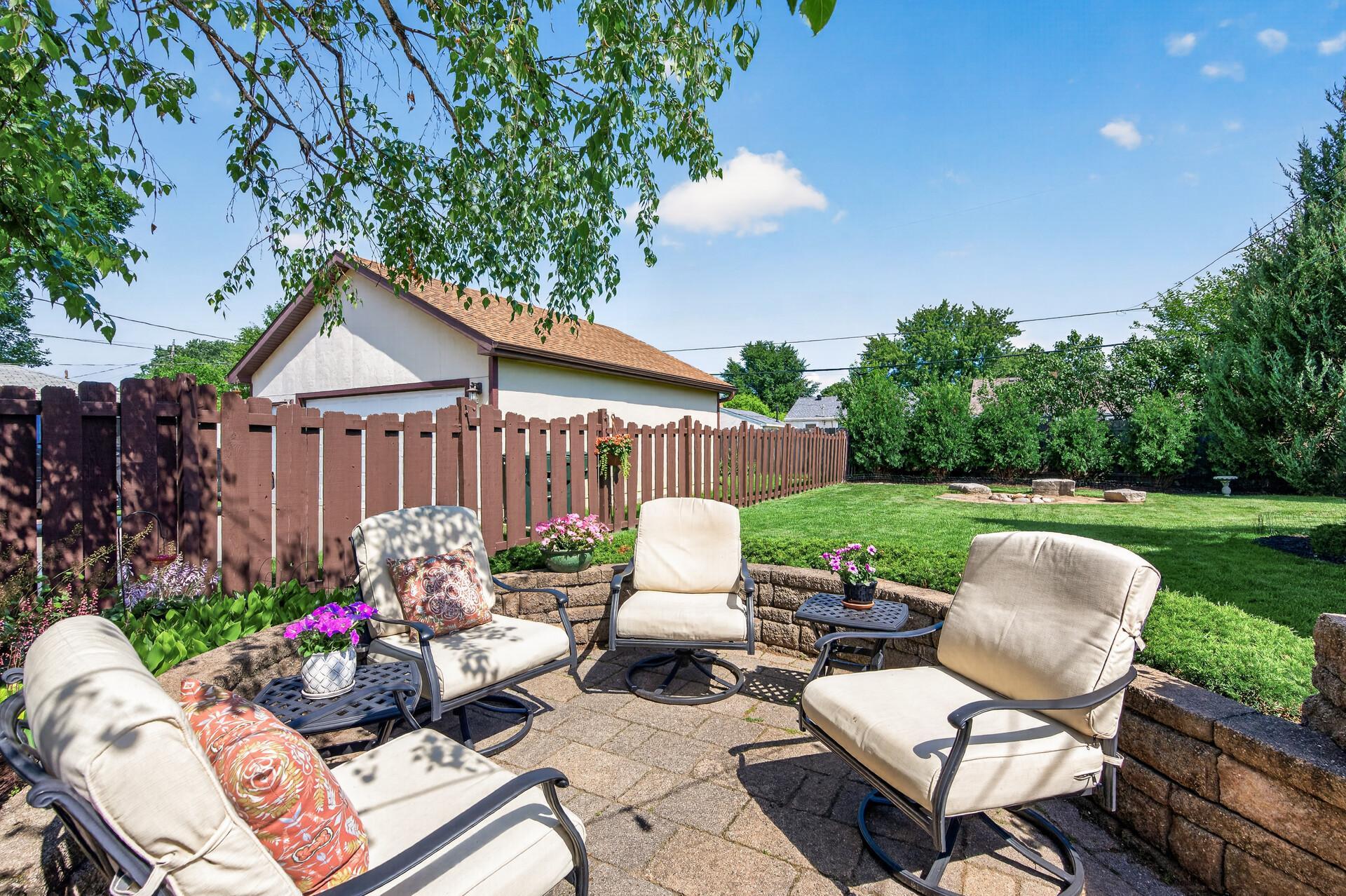 overlooks the stellar paver patio...