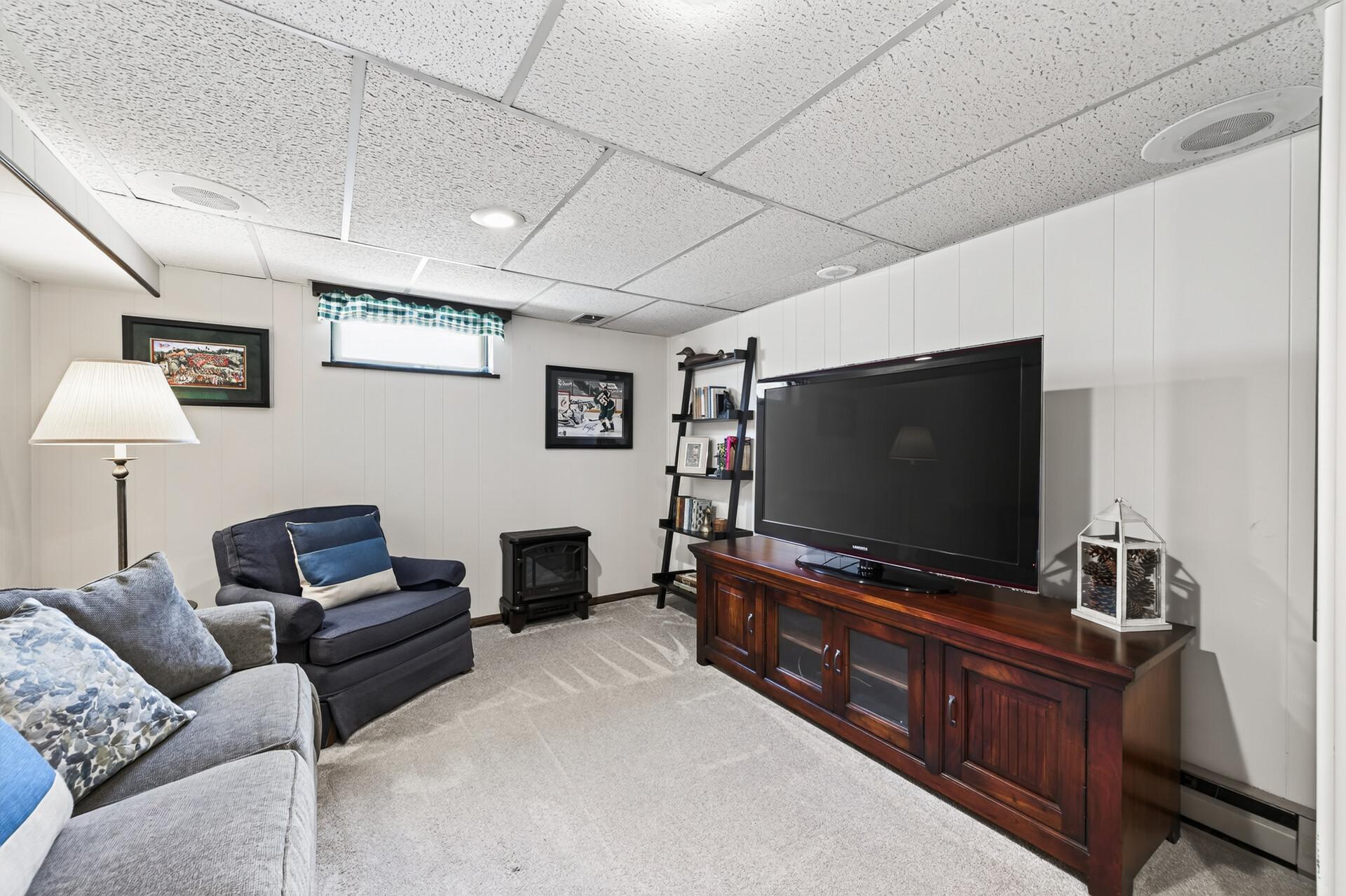 Lower level family room.