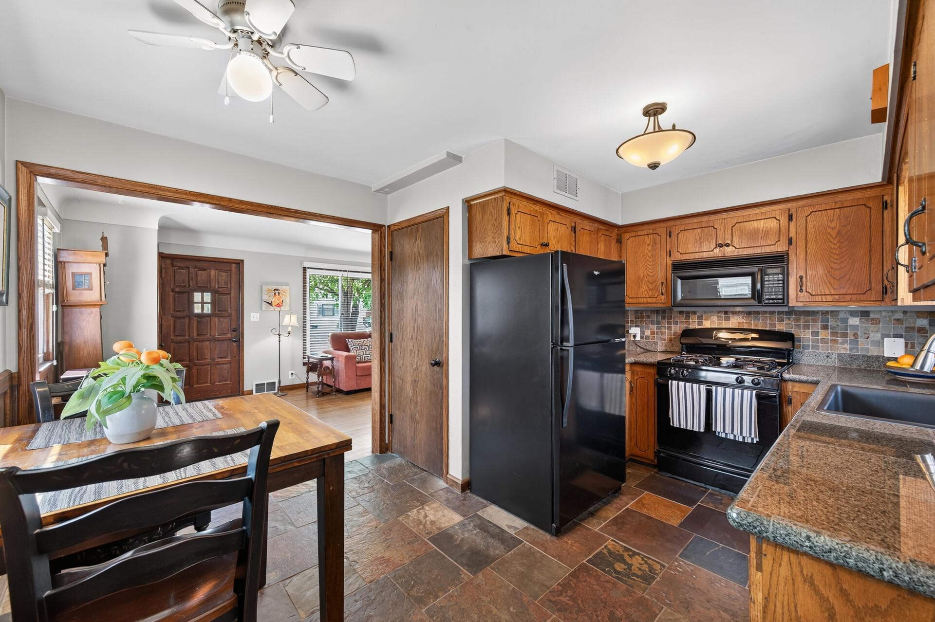 The kitchen is beautiful and clean and ample space for a table!