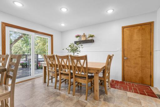 Nice dining space located right off the kitchen and living room! Direct access to the back deck as well.