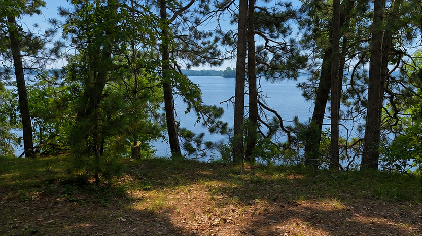 Lake through the trees