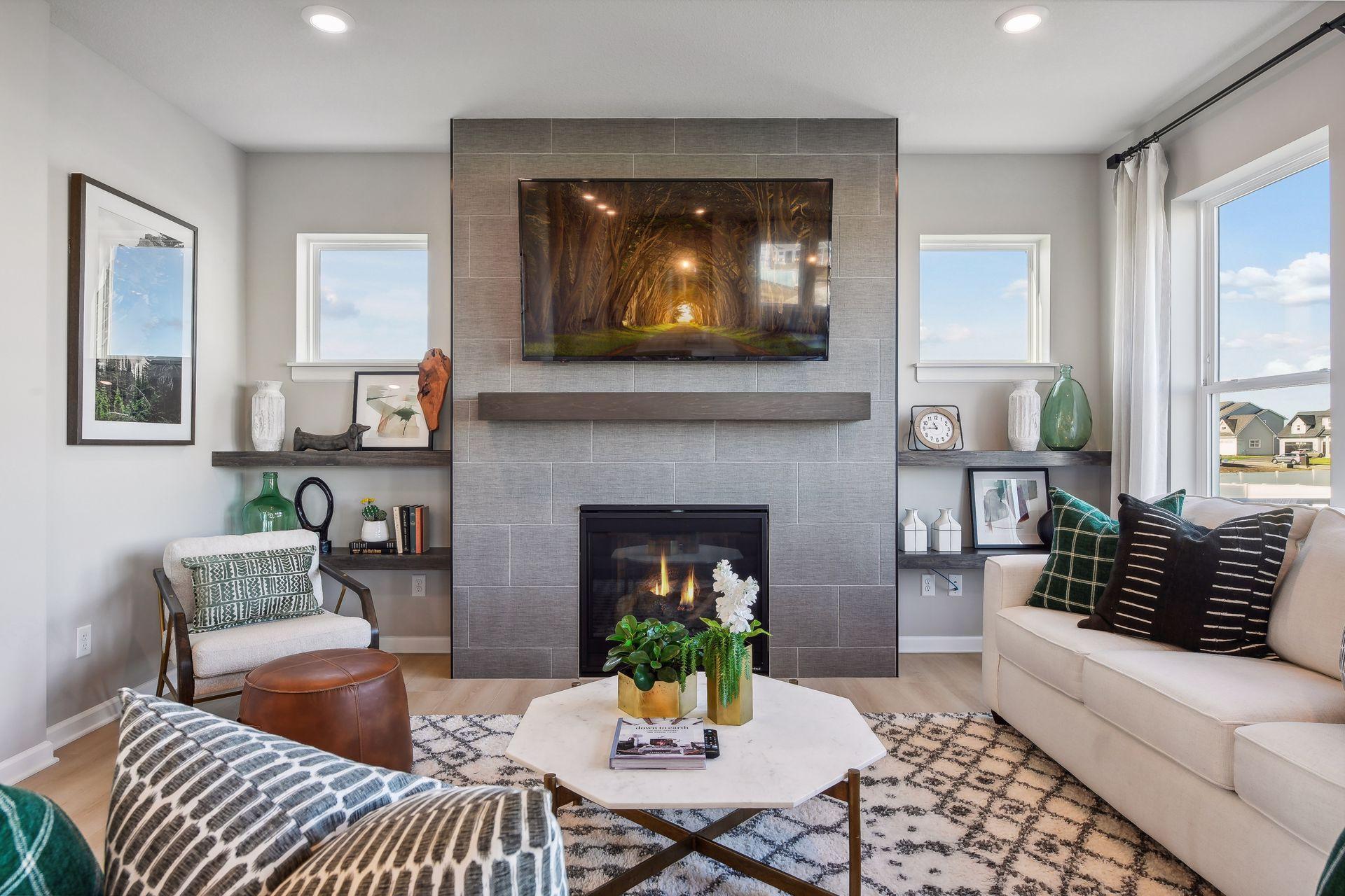 Cozy fireplace