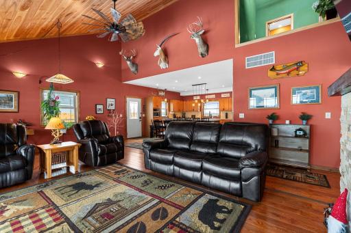 Living room view as it flows into Kitchen/Dining room