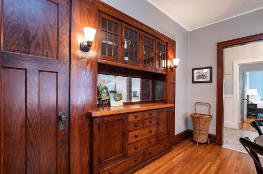 Each of the one bedroom apartments have stunning built-in buffets.