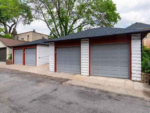 There are four separate stalls in the garages.