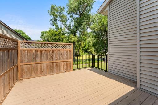 Large composite deck with privacy surround
