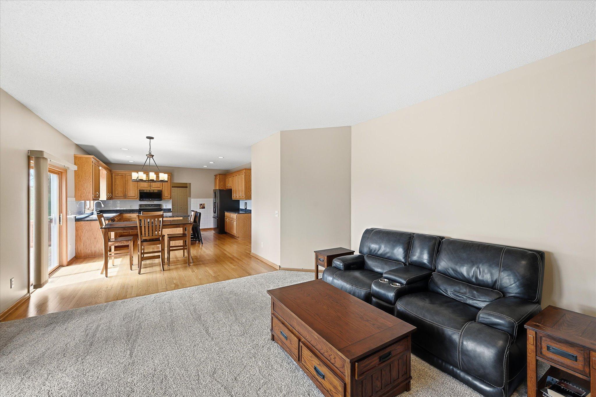 Connected living spaces creates an open, welcoming feeling.
