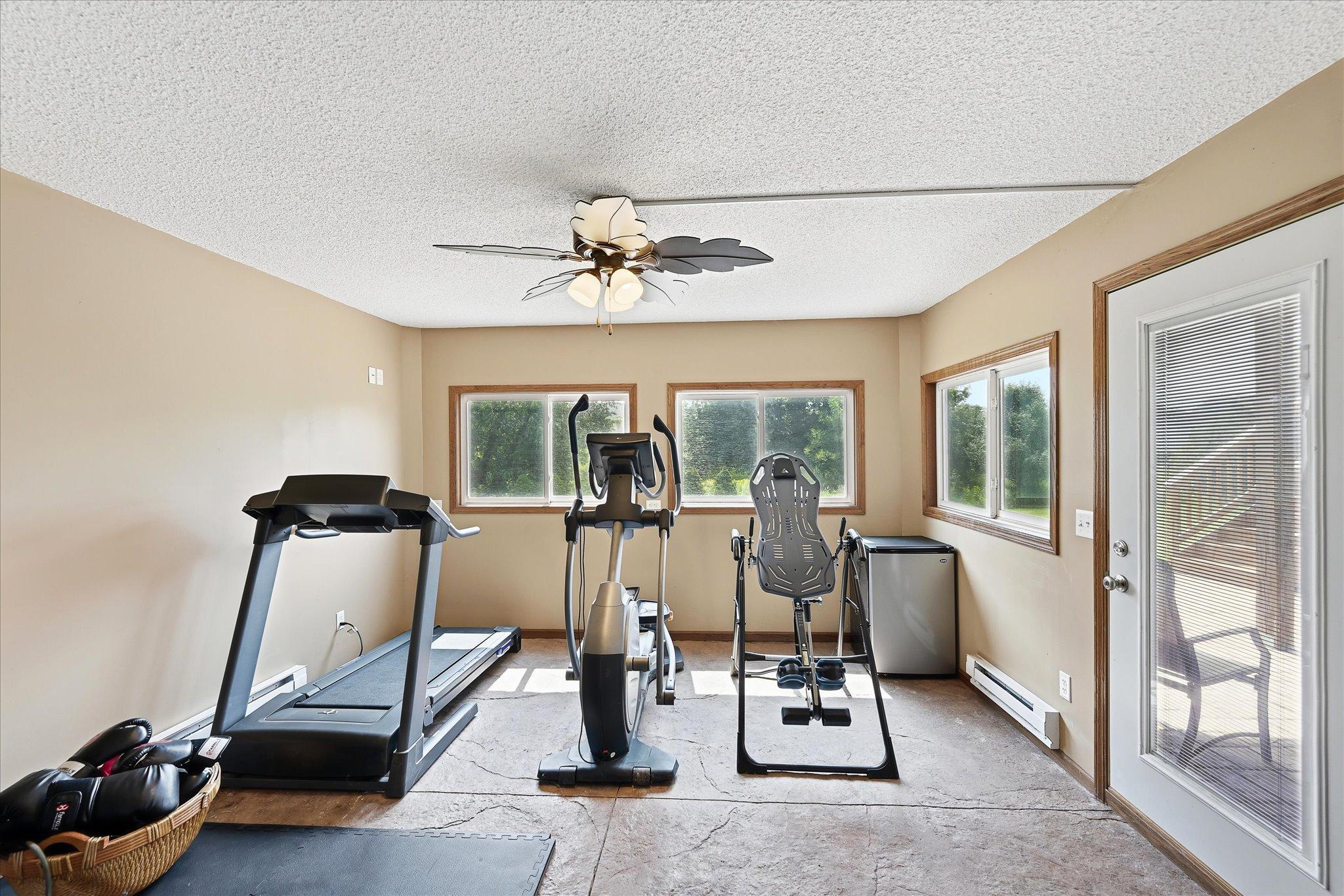 Dedicates space to stay active without leaving home.