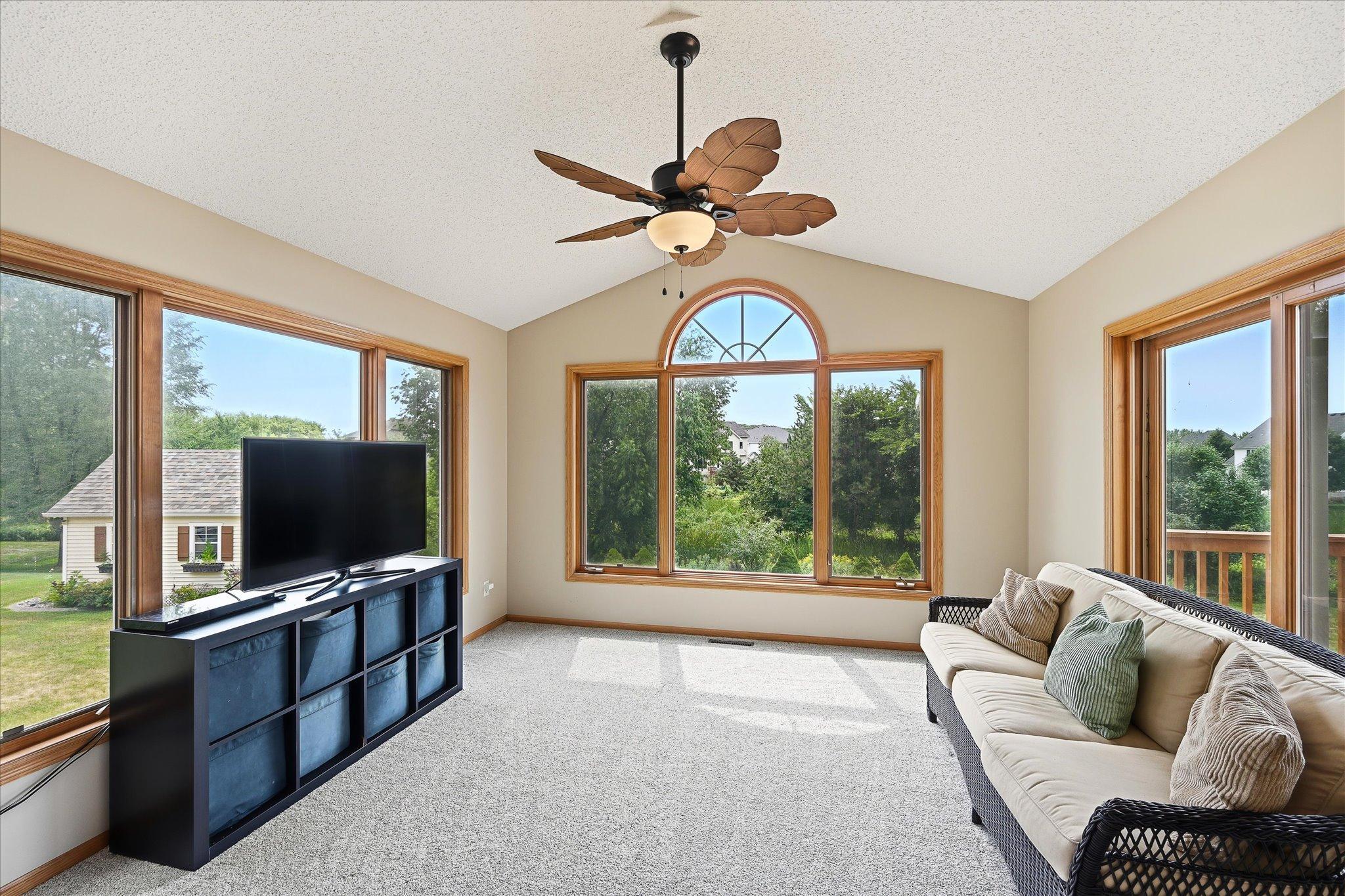 Vaulted ceilings create an impressive sense of space.