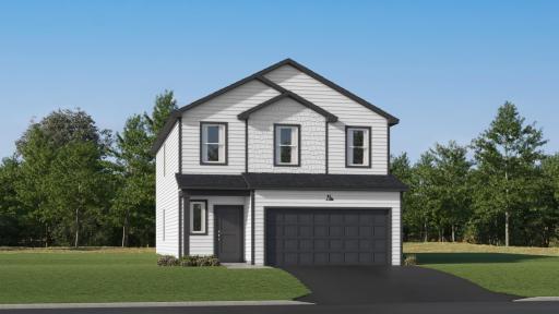 (Exterior rendering, actual home's finishes will vary.)