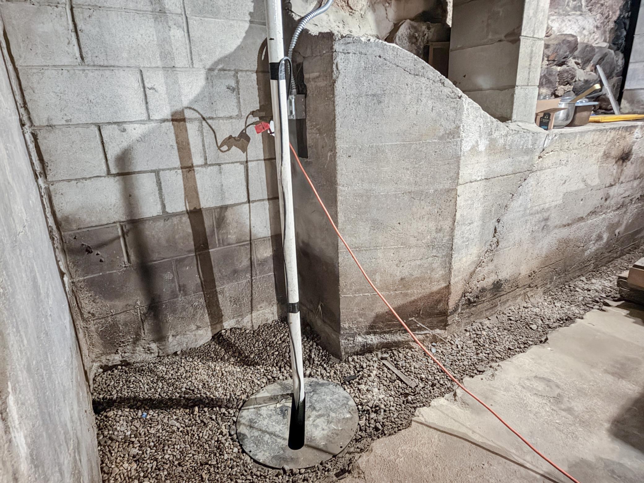 Sump hole with new perimeter drain