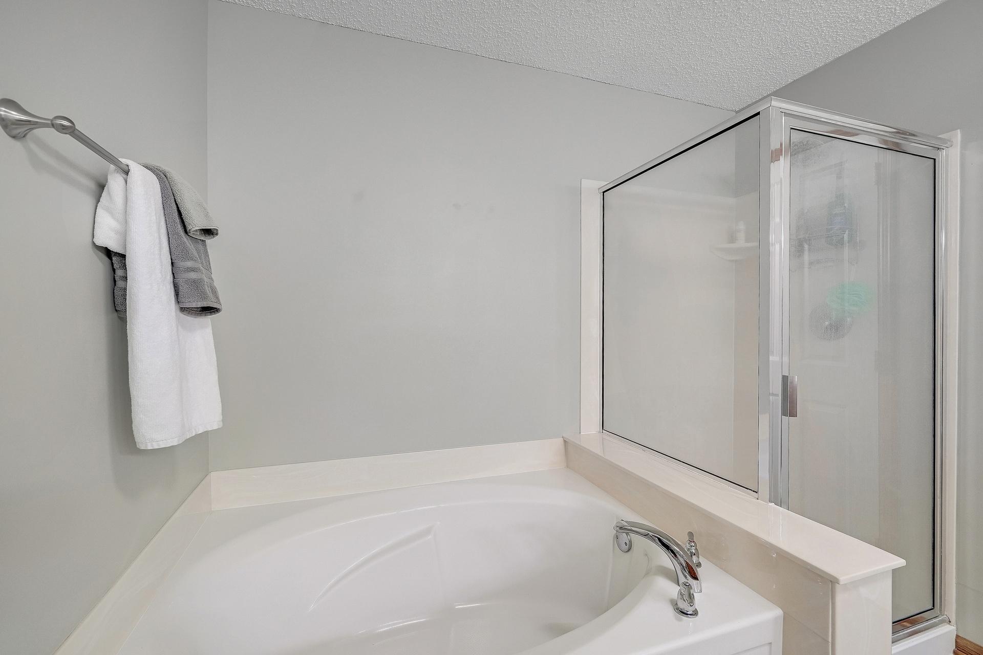 Beautiful tub/shower.
