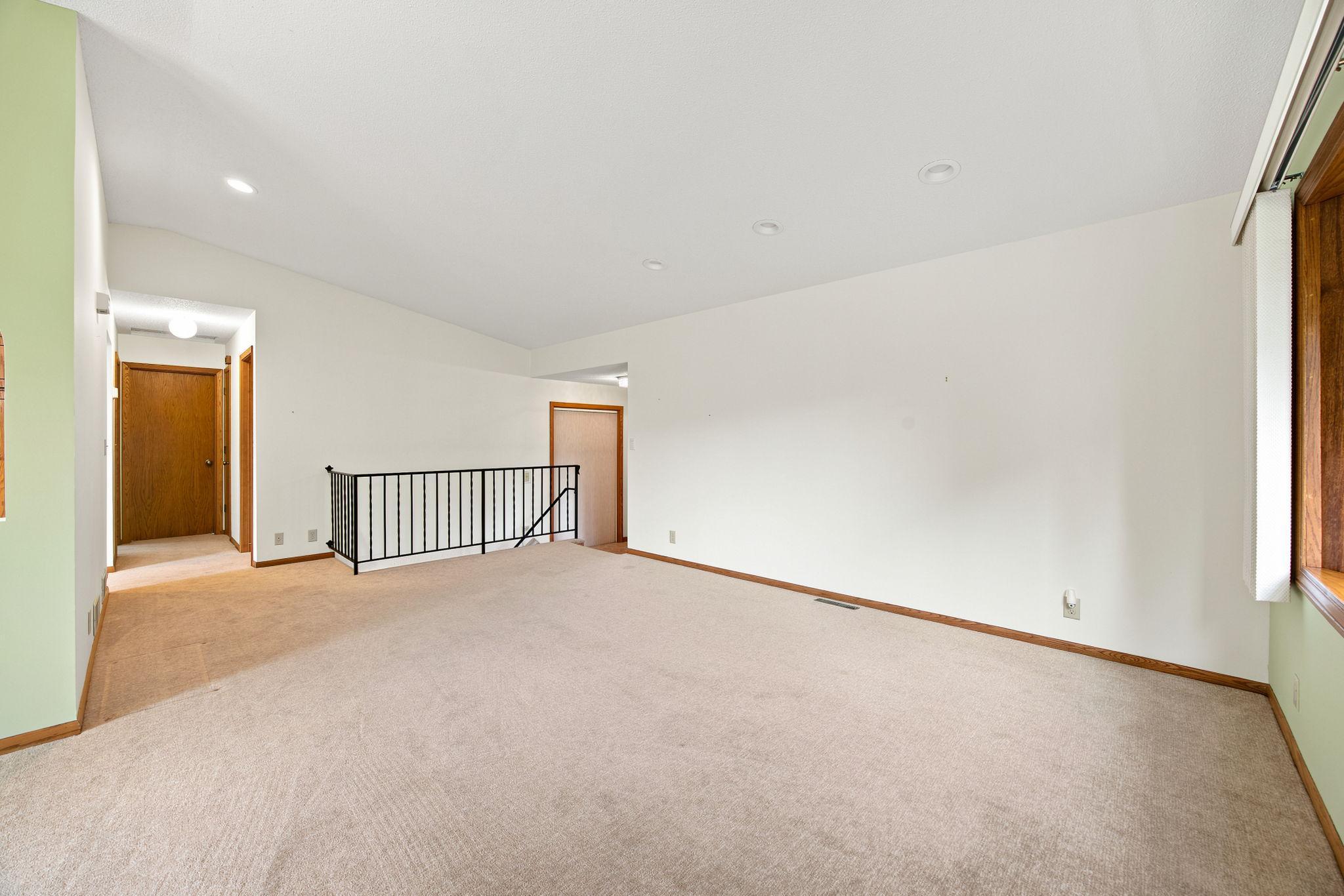 Vaulted living room.