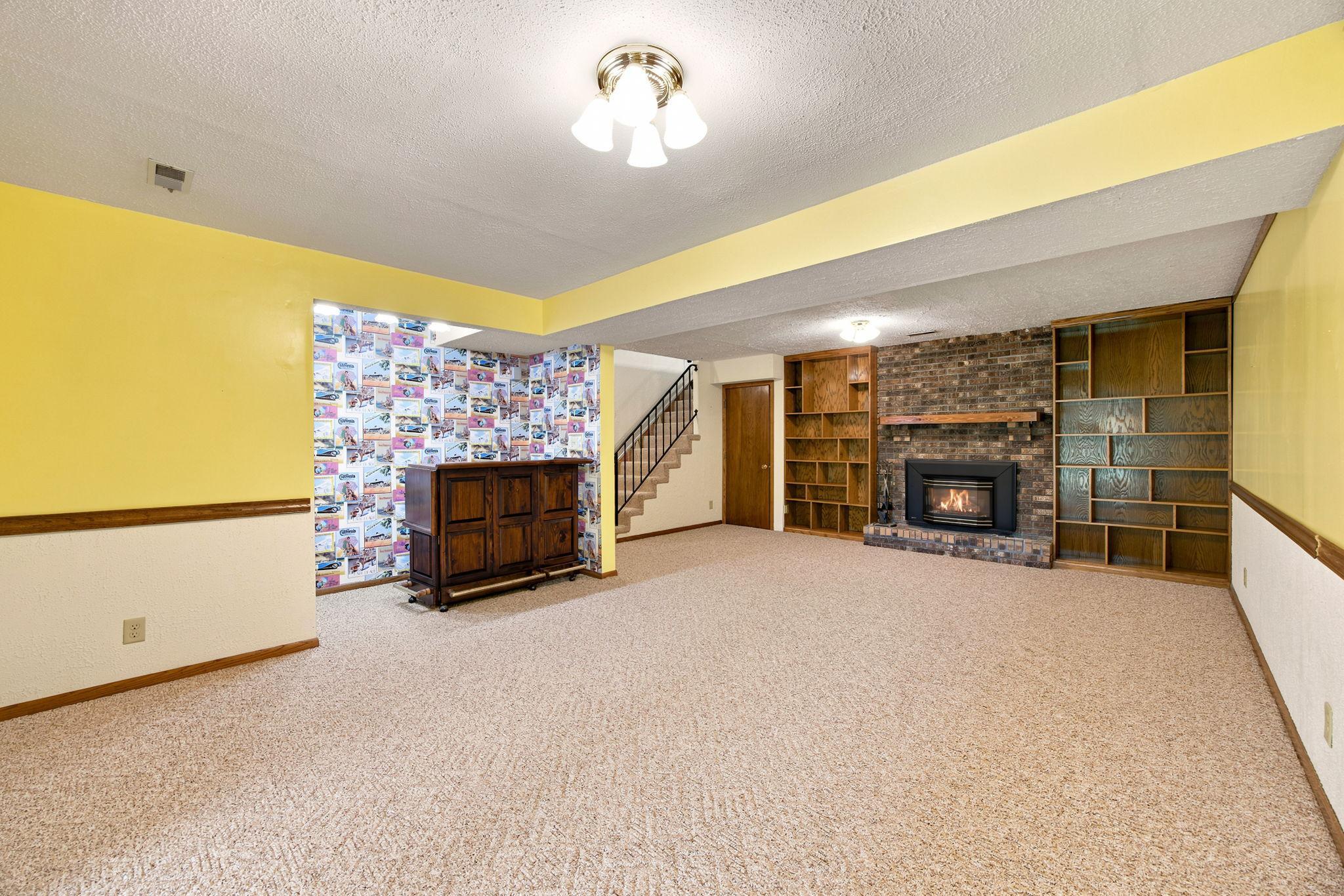Large lower level family room.