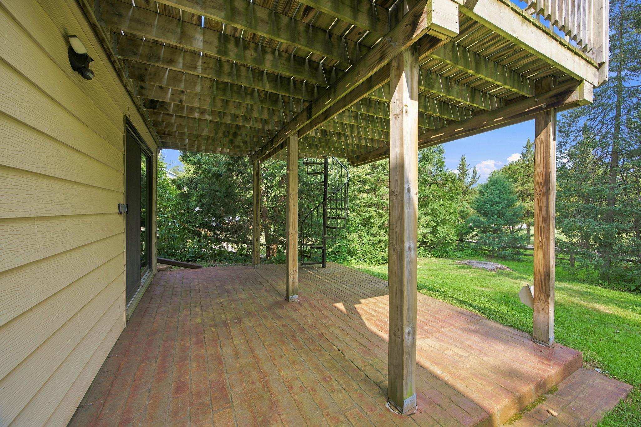Patio under deck.