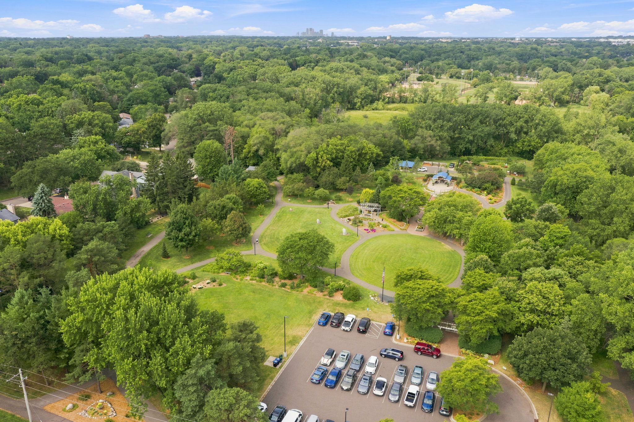 Views of green space behind.