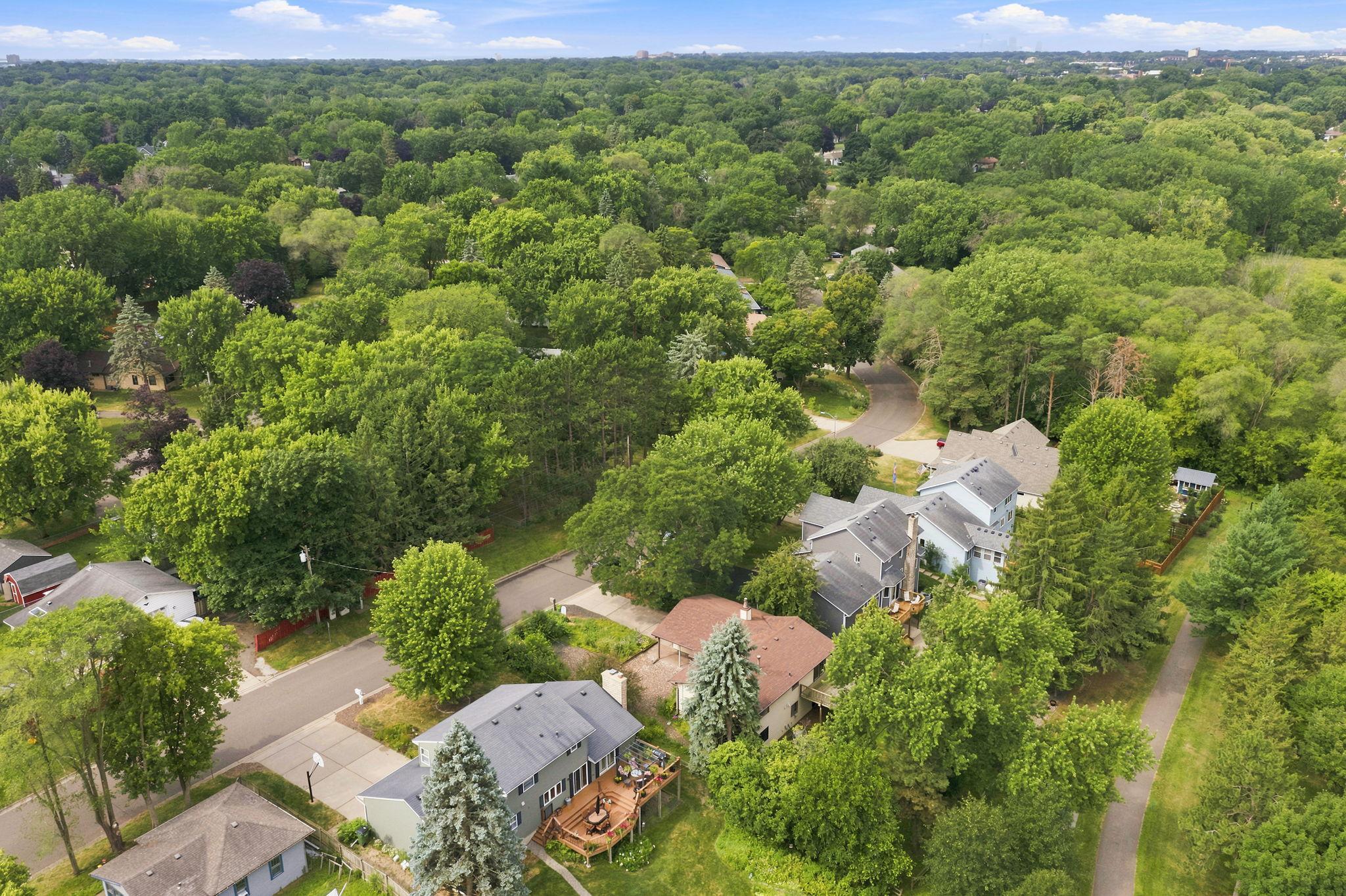 Mature trees throughout neighborhood.