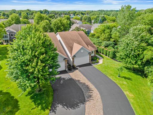 Aerial view showcasing the peaceful Weston Woods community.