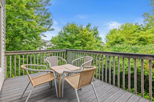 Enjoy morning coffee while reading the paper on your private maintenance free deck. In the evenings- a perfect place to relax and enjoy your favorite beverage.