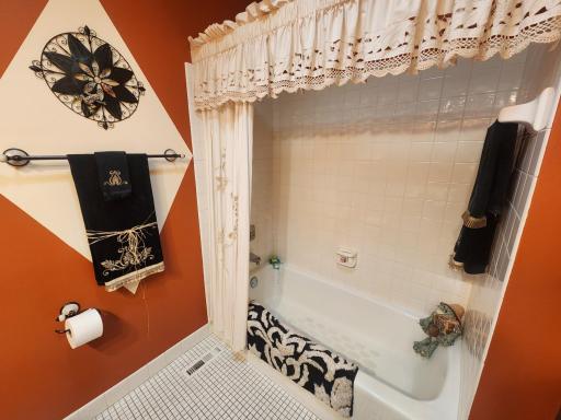 Tile floor & shower area