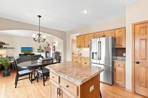 Granite countertops and beautiful hardwood floors