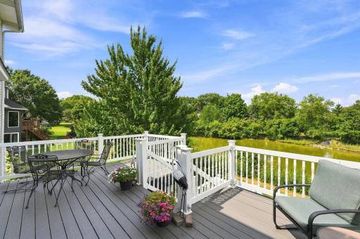 You will love sitting on this deck and looking out to the pond